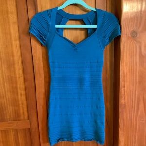 Bebe blue bodycon mini dress Size small